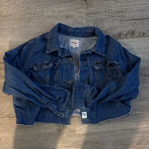 Wrangler Blue Cropped trucker Denim Jacket